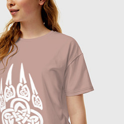 Футболка оверсайз женская Символ Велеса Медвежья лапа, цвет: пыльно-розовый — фото 2