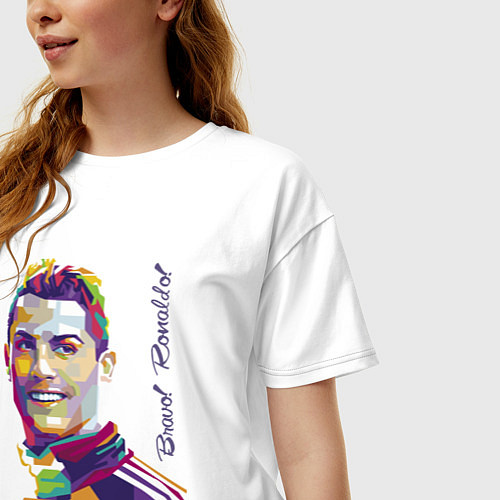 Женская футболка оверсайз Bravo! Ronaldo! / Белый – фото 3