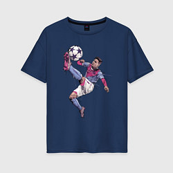 Футболка оверсайз женская Messi Barcelona Argentina, цвет: тёмно-синий