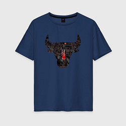 Футболка оверсайз женская Bulls - Jordan, цвет: тёмно-синий