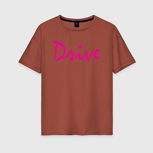 Женская футболка оверсайз DRIVE / Кирпичный – фото 1
