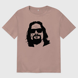 Футболка оверсайз женская Большой Лебовски Big Lebowski, цвет: пыльно-розовый