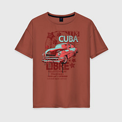 Футболка оверсайз женская Cuba Libre, цвет: кирпичный