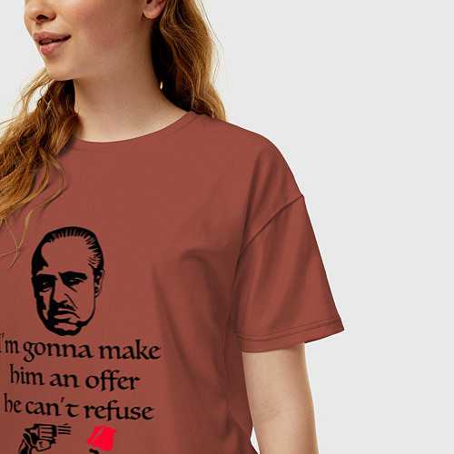Женская футболка оверсайз The Godfather, Дон Корлеоне / Кирпичный – фото 3