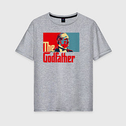 Футболка оверсайз женская Godfather logo, цвет: меланж