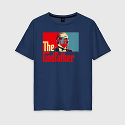 Футболка оверсайз женская Godfather logo, цвет: тёмно-синий