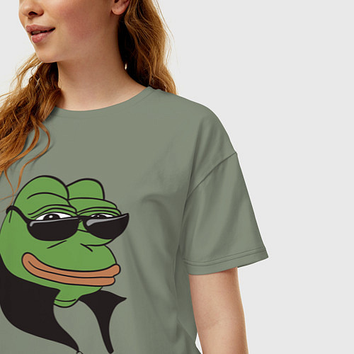 Женская футболка оверсайз Лягушонок Пепе / Авокадо – фото 3