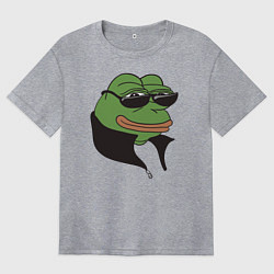 Футболка оверсайз женская Лягушонок Пепе, цвет: меланж
