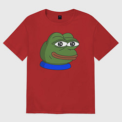 Футболка оверсайз женская Лягушонок Пепе, цвет: красный
