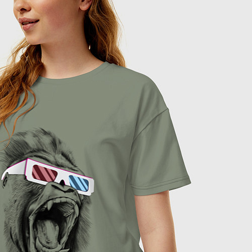 Женская футболка оверсайз Дикая горилла / Авокадо – фото 3