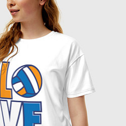 Футболка оверсайз женская Love Volleyball, цвет: белый — фото 2