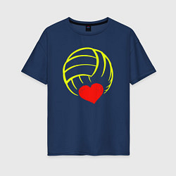 Женская футболка оверсайз Volleyball Heart