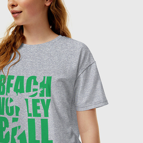 Женская футболка оверсайз Beach Volleyball / Меланж – фото 3