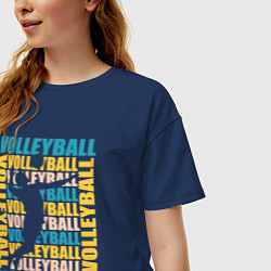 Футболка оверсайз женская Волейбол, цвет: тёмно-синий — фото 2