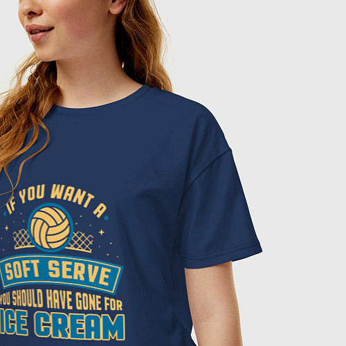 Женская футболка оверсайз Soft Serve / Тёмно-синий – фото 3