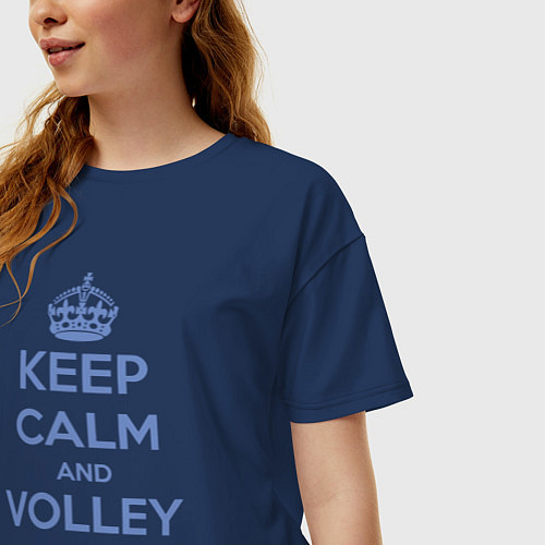 Женская футболка оверсайз Volley On / Тёмно-синий – фото 3