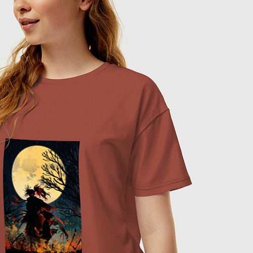 Женская футболка оверсайз Дороро Dororo / Кирпичный – фото 3