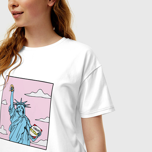 Женская футболка оверсайз Liberty Pizza / Белый – фото 3