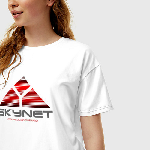 Женская футболка оверсайз Skynet / Белый – фото 3