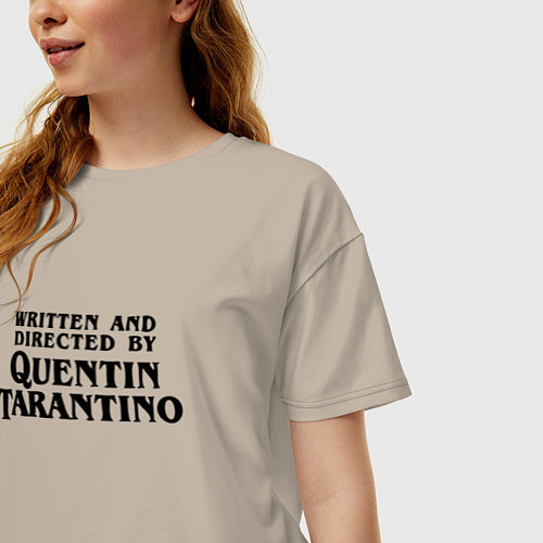 Женская футболка оверсайз Quentin Tarantino / Миндальный – фото 3