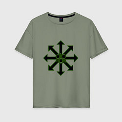 Футболка оверсайз женская Звезда Хаоса Нургла, цвет: авокадо