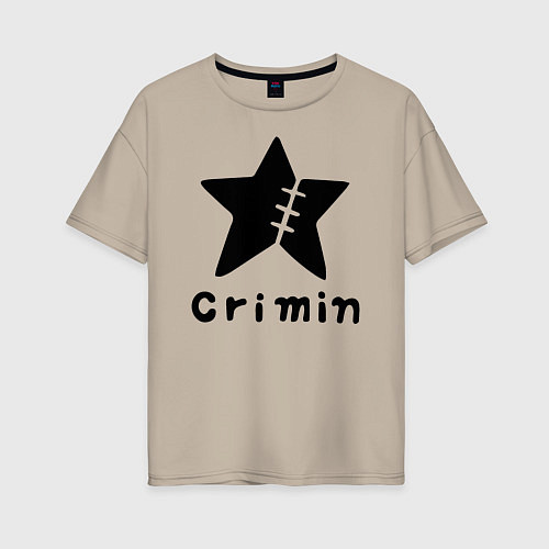 Женская футболка оверсайз Crimin бренд One Piece / Миндальный – фото 1