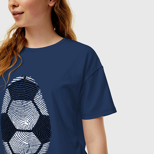 Женская футболка оверсайз FOOTBALL IN MY DNA / Тёмно-синий – фото 3