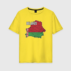 Футболка оверсайз женская Belarus Map, цвет: желтый
