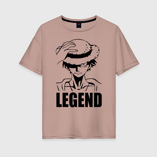 Женская футболка оверсайз Луффи Легенда One Piece / Пыльно-розовый – фото 1