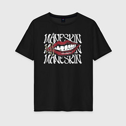 Футболка оверсайз женская Maneskin Lips, цвет: черный