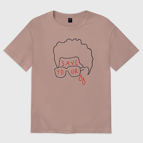 Женская футболка оверсайз Save Your Tears - The Weeknd / Пыльно-розовый – фото 1