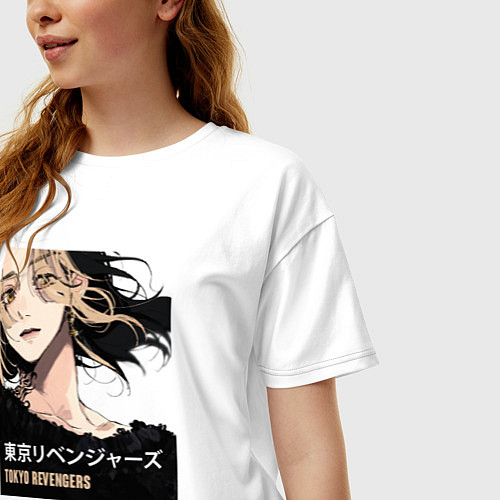 Женская футболка оверсайз Tokyo Revengers аниме / Белый – фото 3
