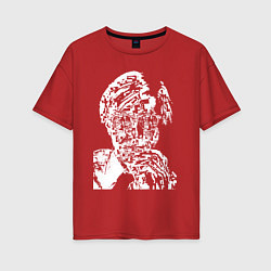 Футболка оверсайз женская Andy Warhol, self-portrait, цвет: красный