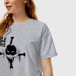 Футболка оверсайз женская Пираты Белоуса One Piece, цвет: меланж — фото 2