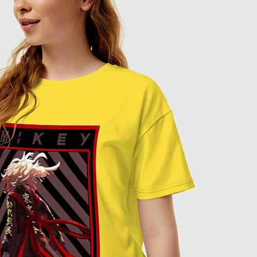 Женская футболка оверсайз Микки Токийские мстители спина / Желтый – фото 3