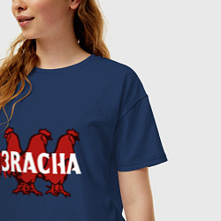 Футболка оверсайз женская 3RACHA, цвет: тёмно-синий — фото 2