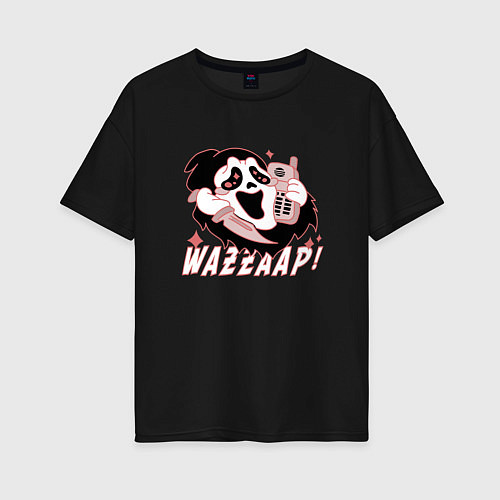 Женская футболка оверсайз Очень страшное кино - Wazzaap Крик / Черный – фото 1