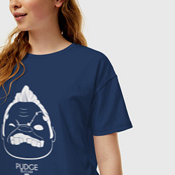 Футболка оверсайз женская Лицо Пуджа из Доты 2, цвет: тёмно-синий — фото 2