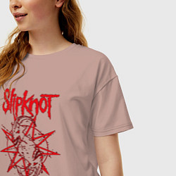 Футболка оверсайз женская Slipknot Slip Goats Art, цвет: пыльно-розовый — фото 2