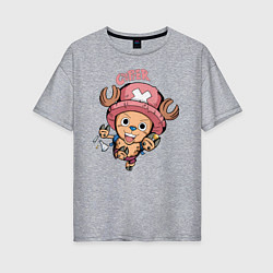 Футболка оверсайз женская Тони Тони Чоппер One Piece, цвет: меланж