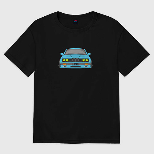 Женская футболка оверсайз Bmw e30 drift stance / Черный – фото 1