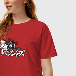 Футболка оверсайз женская Токийские мстители, лого, цвет: красный — фото 2