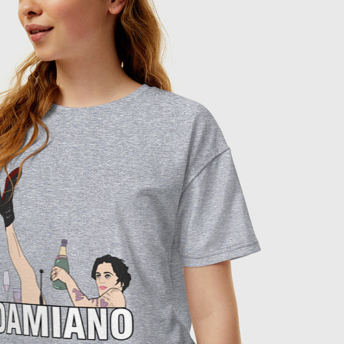 Женская футболка оверсайз Damiano Maneskin / Меланж – фото 3