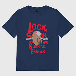 Футболка оверсайз женская Карты, деньги, два ствола, цвет: тёмно-синий