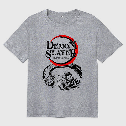Женская футболка оверсайз Зенитцу Kimetsu No Yaiba Z / Меланж – фото 1