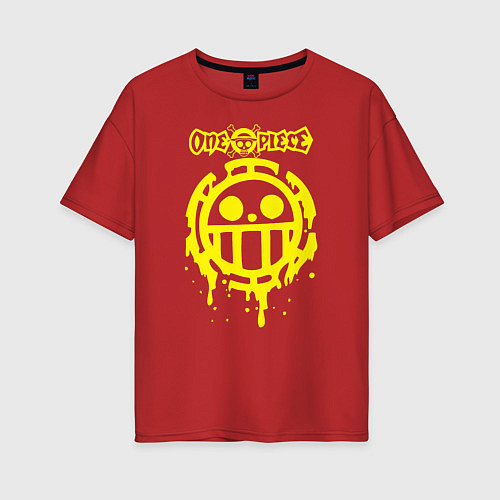 Женская футболка оверсайз Пираты Сердца One Piece / Красный – фото 1