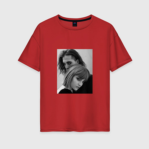 Женская футболка оверсайз Maneskin / Красный – фото 1