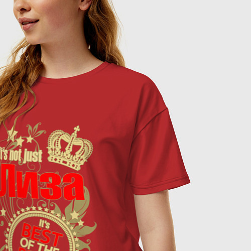 Женская футболка оверсайз Лиза лучшая / Красный – фото 3
