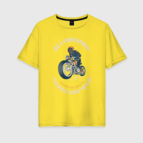 Женская футболка оверсайз Свободный дух / Желтый – фото 1