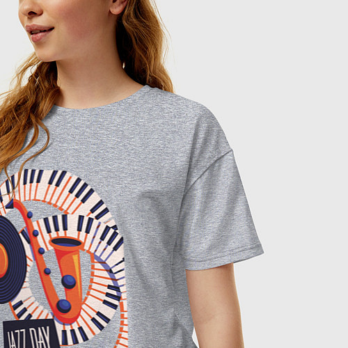 Женская футболка оверсайз Джаз / Меланж – фото 3